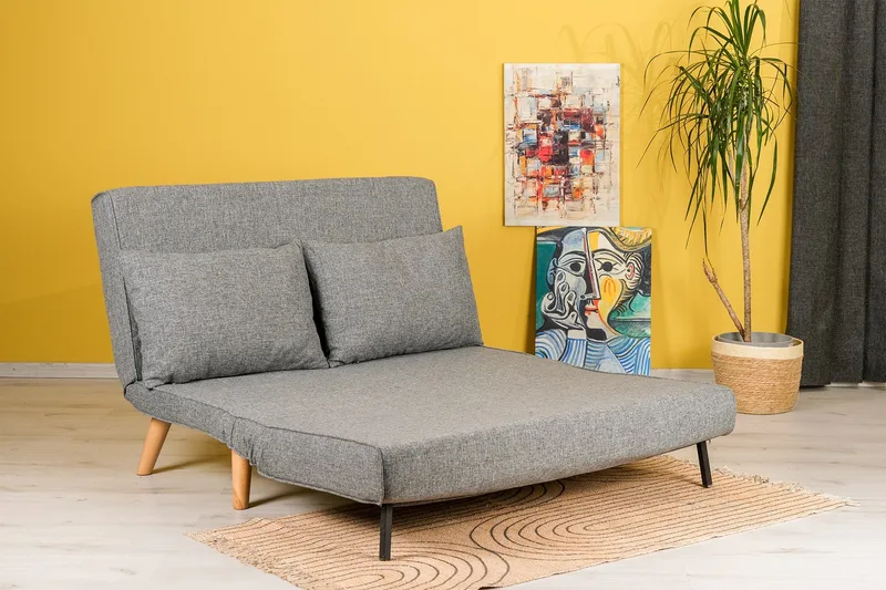 Daigo 2-sits Framåtbäddad Fällbar Bäddsoffa 120x180 cm i Tyg - Grå - Möbler - Soffa - Bäddsoffa - 2 sits bäddsoffa
