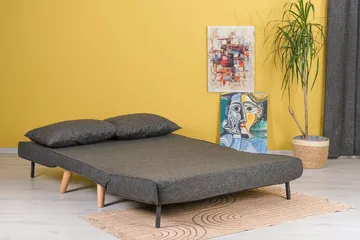 Daigo Liten 2-sits Framåtbäddad Fällbar Bäddsoffa 120x180 cm i Tyg - Grå - Möbler - Soffa - Bäddsoffa - 2 sits bäddsoffa