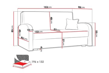 Denegal 2-sits Bäddsoffa beige - Möbler - Soffa - Bäddsoffa - 2 sits bäddsoffa