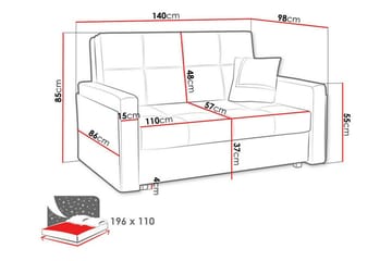 Denegal 2-sits Bäddsoffa Dark green - Möbler - Soffa - Bäddsoffa - 2 sits bäddsoffa