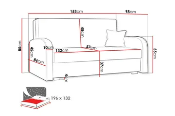 Denegal 2-sits Bäddsoffa Light grey/Dark grey - Möbler - Soffa - Bäddsoffa - 2 sits bäddsoffa