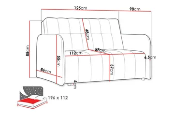 Denegal 2-sits Bäddsoffa NO_BRAND Brown - Möbler - Soffa - Bäddsoffa - 2 sits bäddsoffa