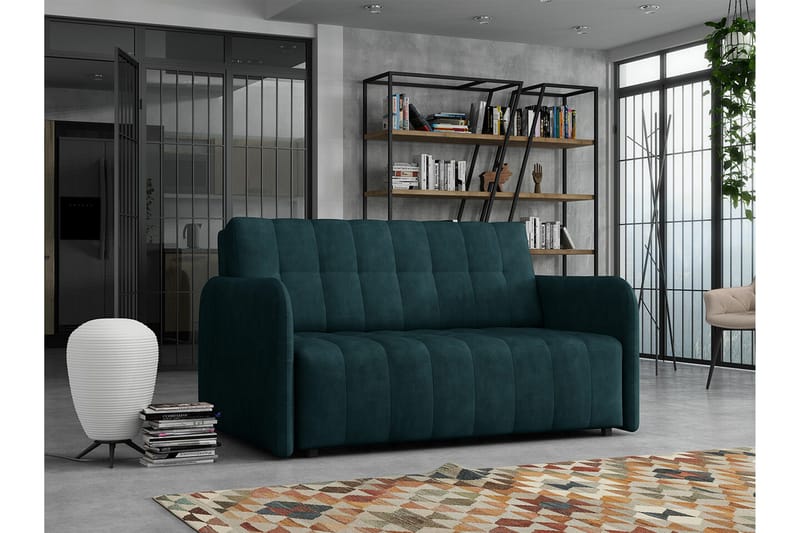 Denegal 2-sits Bäddsoffa NO_BRAND Dark Green/Blue - Möbler - Soffa - Bäddsoffa - 2 sits bäddsoffa