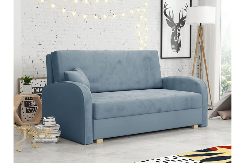 Denegal 2-sits Bäddsoffa NO_BRAND Light Blue/Dark Blue - Möbler - Soffa - Bäddsoffa - 2 sits bäddsoffa