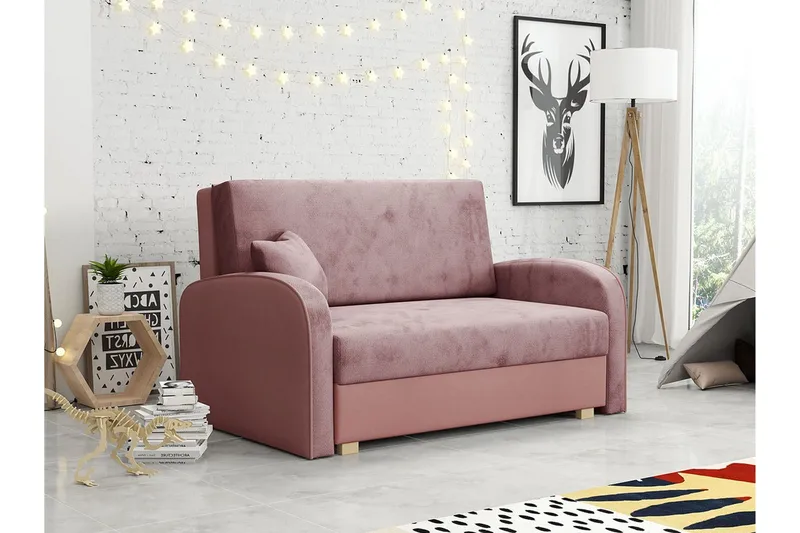 Denegal 2-sits Bäddsoffa NO_BRAND Light pink - Möbler - Soffa - Bäddsoffa - 2 sits bäddsoffa