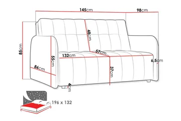 Denegal 2-sits Bäddsoffa NO_BRAND Ljusgrå - Möbler - Soffa - Bäddsoffa - 2 sits bäddsoffa