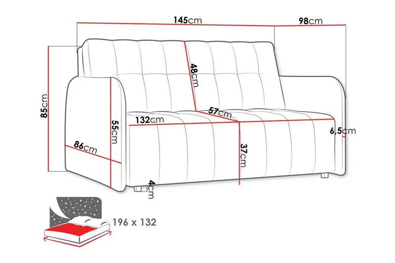 Denegal 2-sits Bäddsoffa - Möbler - Soffa - Bäddsoffa - 2 sits bäddsoffa