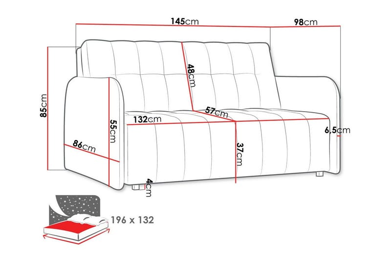 Denegal 2-sits Bäddsoffa - Möbler - Soffa - Bäddsoffa - 2 sits bäddsoffa