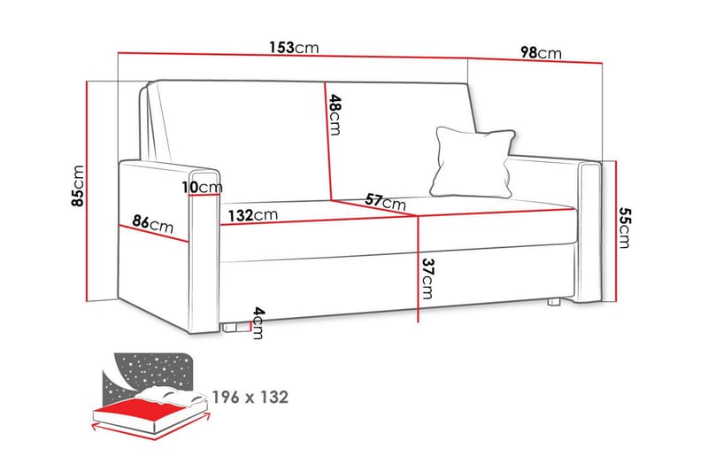 Denegal 2-sits liten bäddsoffa i Manchester - Beige - Möbler - Soffa - Bäddsoffa - 2 sits bäddsoffa