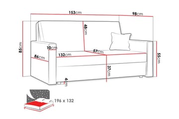 Denegal 2-sits liten bäddsoffa i Manchester - Blå - Möbler - Soffa - Bäddsoffa - 2 sits bäddsoffa