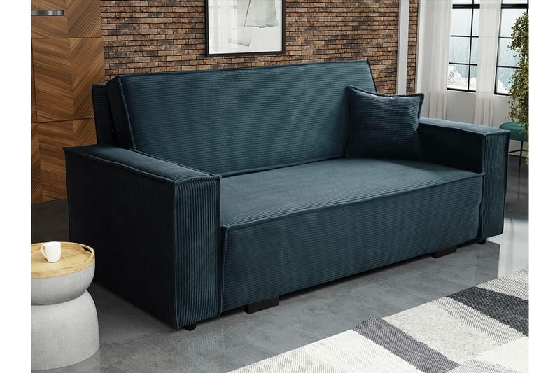 Denegal 2-sits liten bäddsoffa i Manchester - Blå - Möbler - Soffa - Bäddsoffa - 2 sits bäddsoffa