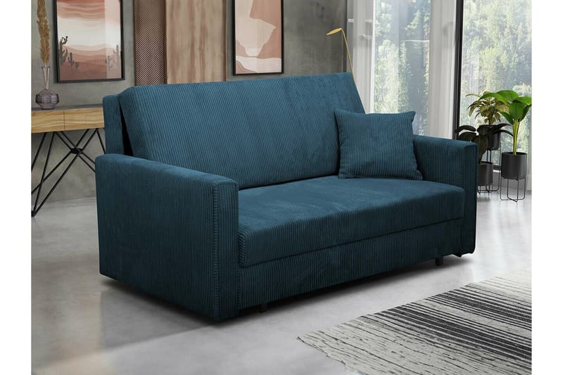 Denegal 2-sits liten b�äddsoffa i Manchester - Blå - Möbler - Soffa - Bäddsoffa - 2 sits bäddsoffa