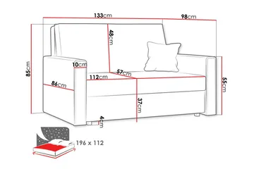 Denegal 2-sits liten bäddsoffa i Manchester - Brun - Möbler - Soffa - Bäddsoffa - 2 sits bäddsoffa