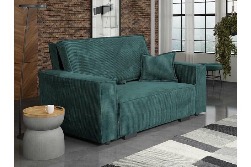 Denegal 2-sits liten bäddsoffa i Manchester - Grön - Möbler - Soffa - Bäddsoffa - 2 sits bäddsoffa