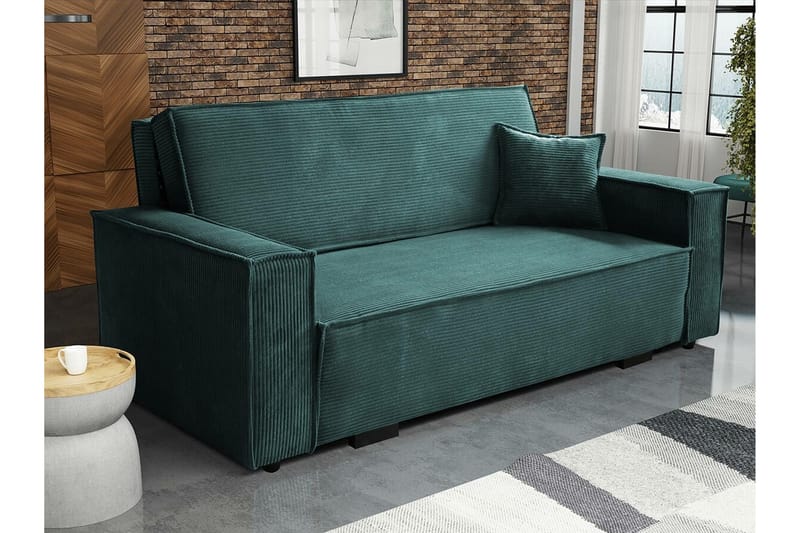 Denegal 2-sits liten bäddsoffa i Manchester - Grön - Möbler - Soffa - Bäddsoffa - 2 sits bäddsoffa
