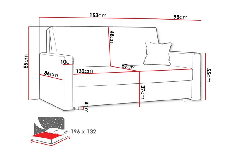 Denegal 2-sits liten bäddsoffa i Manchester - Grön - Möbler - Soffa - Bäddsoffa - 2 sits bäddsoffa