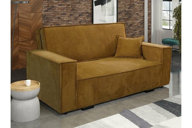 Denegal 2-sits liten bäddsoffa i Manchester - Gul - Möbler - Soffa - Bäddsoffa - 2 sits bäddsoffa