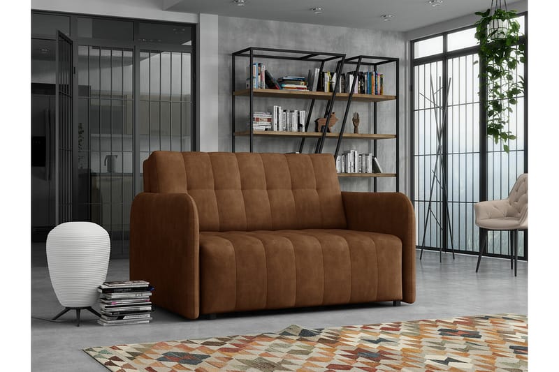 Denegal 2-sits liten bäddsoffa i Mocka - Brun - Möbler - Soffa - B�äddsoffa - 2 sits bäddsoffa