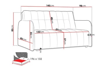 Denegal 2-sits liten bäddsoffa i Mocka - Brun - Möbler - Soffa - Bäddsoffa - 2 sits bäddsoffa