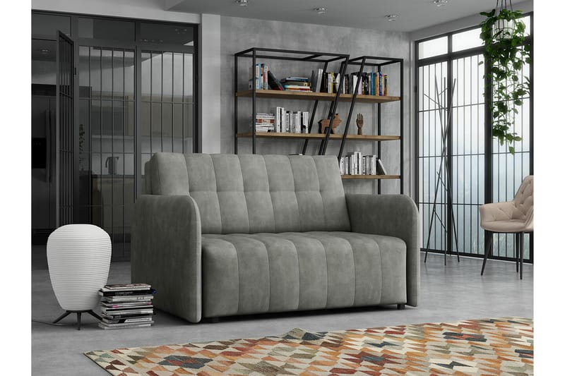 Denegal 2-sits liten bäddsoffa i Mocka - Grå - Möbler - Soffa - Bäddsoffa - 2 sits bäddsoffa