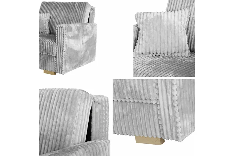 Denegal 2-sits liten bäddsoffa i Sammet - Beige - Möbler - Soffa - Bäddsoffa - 2 sits bäddsoffa