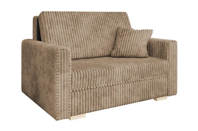 Denegal 2-sits liten bäddsoffa i Sammet, Beige