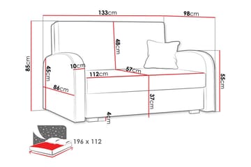 Denegal 2-sits liten bäddsoffa i Sammet - Beige - Möbler - Soffa - Bäddsoffa - 2 sits bäddsoffa