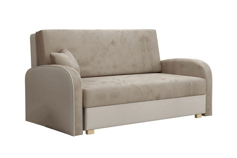 Denegal 2-sits liten bäddsoffa i Sammet - Beige - Möbler - Soffa - Bäddsoffa - 2 sits bäddsoffa