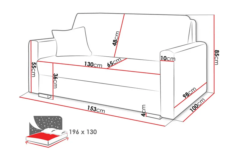 Denegal 2-sits liten bäddsoffa i Sammet - Grå - Möbler - Soffa - Bäddsoffa - 2 sits bäddsoffa