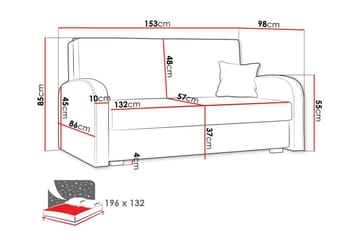Denegal 2-sits liten bäddsoffa i Sammet - Grå - Möbler - Soffa - Bäddsoffa - 2 sits bäddsoffa