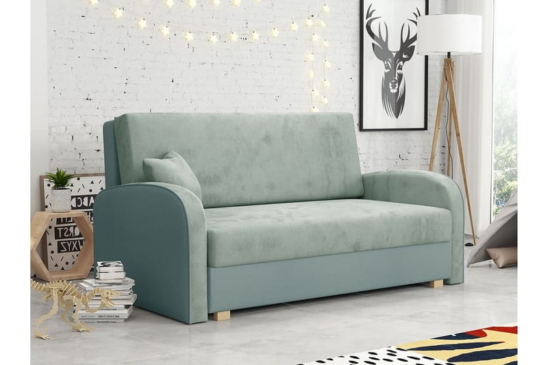 Denegal 2-sits liten bäddsoffa i Sammet - Grön - Möbler - Soffa - Bäddsoffa - 2 sits bäddsoffa