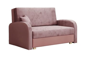 Denegal 2-sits liten bäddsoffa i Sammet - Rosa - Möbler - Soffa - Bäddsoffa - 2 sits bäddsoffa