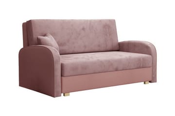 Denegal 2-sits liten bäddsoffa i Sammet - Rosa - Möbler - Soffa - Bäddsoffa - 2 sits bäddsoffa