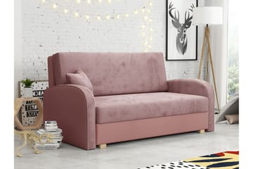 Denegal 2-sits liten bäddsoffa i Sammet - Rosa - Möbler - Soffa - Bäddsoffa - 2 sits bäddsoffa