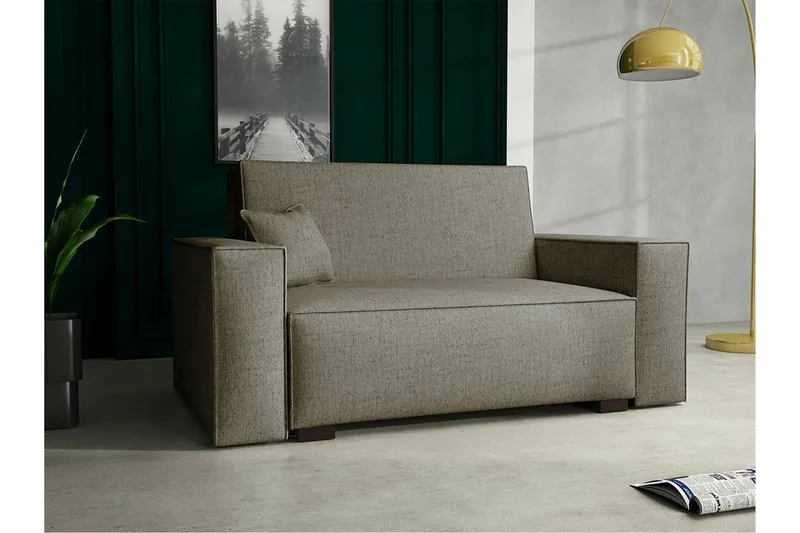 Denegal 2-sits liten bäddsoffa i Tyg - Beige - Möbler - Soffa - Bäddsoffa - 2 sits bäddsoffa