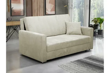 Denegal 2-sits liten bäddsoffa i Tyg - Beige - Möbler - Soffa - Bäddsoffa - 2 sits bäddsoffa