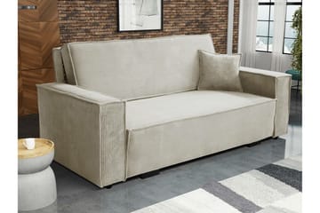 Denegal 2-sits liten bäddsoffa i Tyg - Beige - Möbler - Soffa - Bäddsoffa - 2 sits bäddsoffa