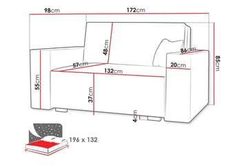 Denegal 2-sits liten bäddsoffa i Tyg - Beige - Möbler - Soffa - Bäddsoffa - 2 sits bäddsoffa
