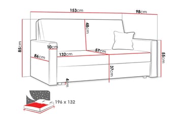 Denegal 2-sits liten bäddsoffa i Tyg - Beige - Möbler - Soffa - Bäddsoffa - 2 sits bäddsoffa