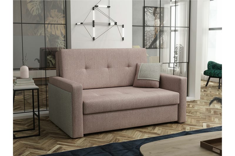 Denegal 2-sits liten bäddsoffa i Tyg - Brun - Möbler - Soffa - Bäddsoffa - 2 sits bäddsoffa