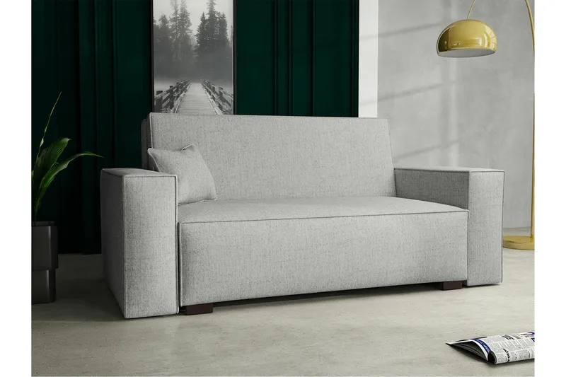 Denegal 2-sits liten bäddsoffa i Tyg - Grå - Möbler - Soffa - Bäddsoffa - 2 sits bäddsoffa