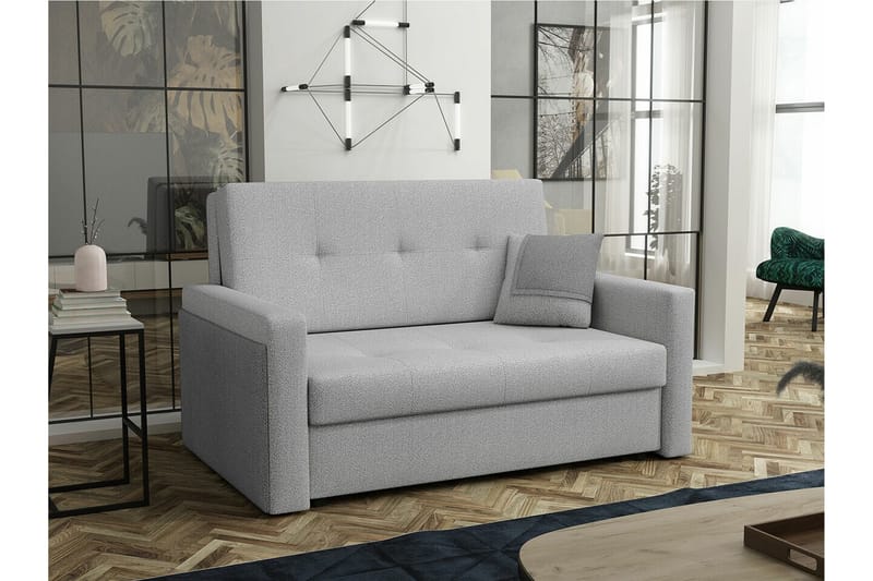 Denegal 2-sits liten bäddsoffa i Tyg - Grå - Möbler - Soffa - Bäddsoffa - 2 sits bäddsoffa