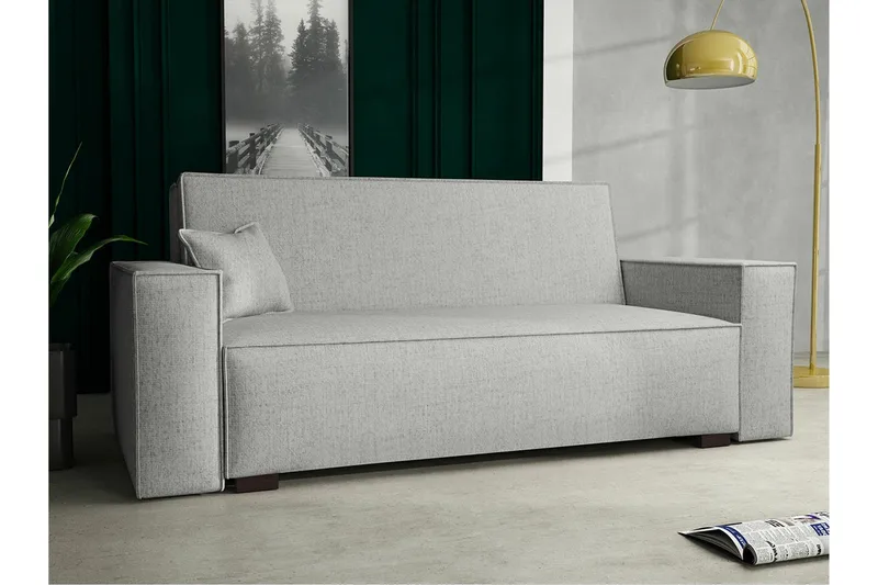 Denegal 2-sits liten bäddsoffa i Tyg - Grå - Möbler - Soffa - Bäddsoffa - 2 sits bäddsoffa