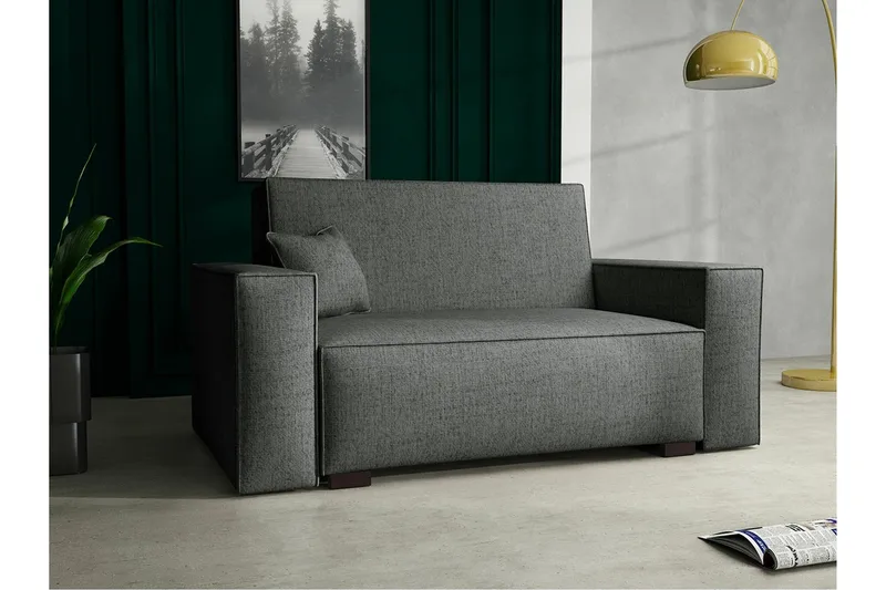 Denegal 2-sits liten bäddsoffa i Tyg - Grå - Möbler - Soffa - Bäddsoffa - 2 sits bäddsoffa