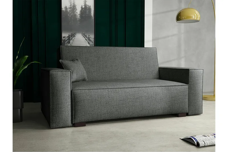 Denegal 2-sits liten bäddsoffa i Tyg - Grå - Möbler - Soffa - Bäddsoffa - 2 sits bäddsoffa