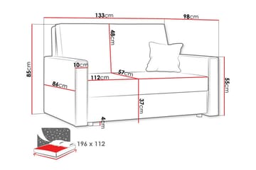 Denegal 2-sits liten bäddsoffa i Tyg - Grön - Möbler - Soffa - Bäddsoffa - 2 sits bäddsoffa