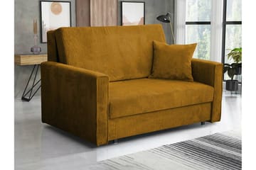 Denegal 2-sits liten bäddsoffa i Tyg - Gul - Möbler - Soffa - Bäddsoffa - 2 sits bäddsoffa