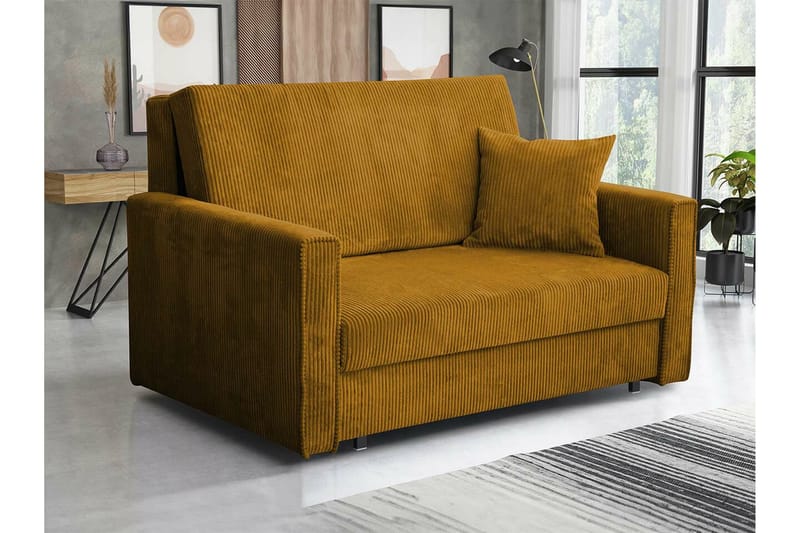 Denegal 2-sits liten bäddsoffa i Tyg - Gul - Möbler - Soffa - Bäddsoffa - 2 sits bäddsoffa
