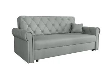 Denegal 2-sits liten bäddsoffa i Plysch - Grå - Möbler - Soffa - Bäddsoffa - 2 sits bäddsoffa