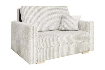 Denegal 2-sits liten bäddsoffa i Plysch - Beige - Möbler - Soffa - Bäddsoffa - 2 sits bäddsoffa
